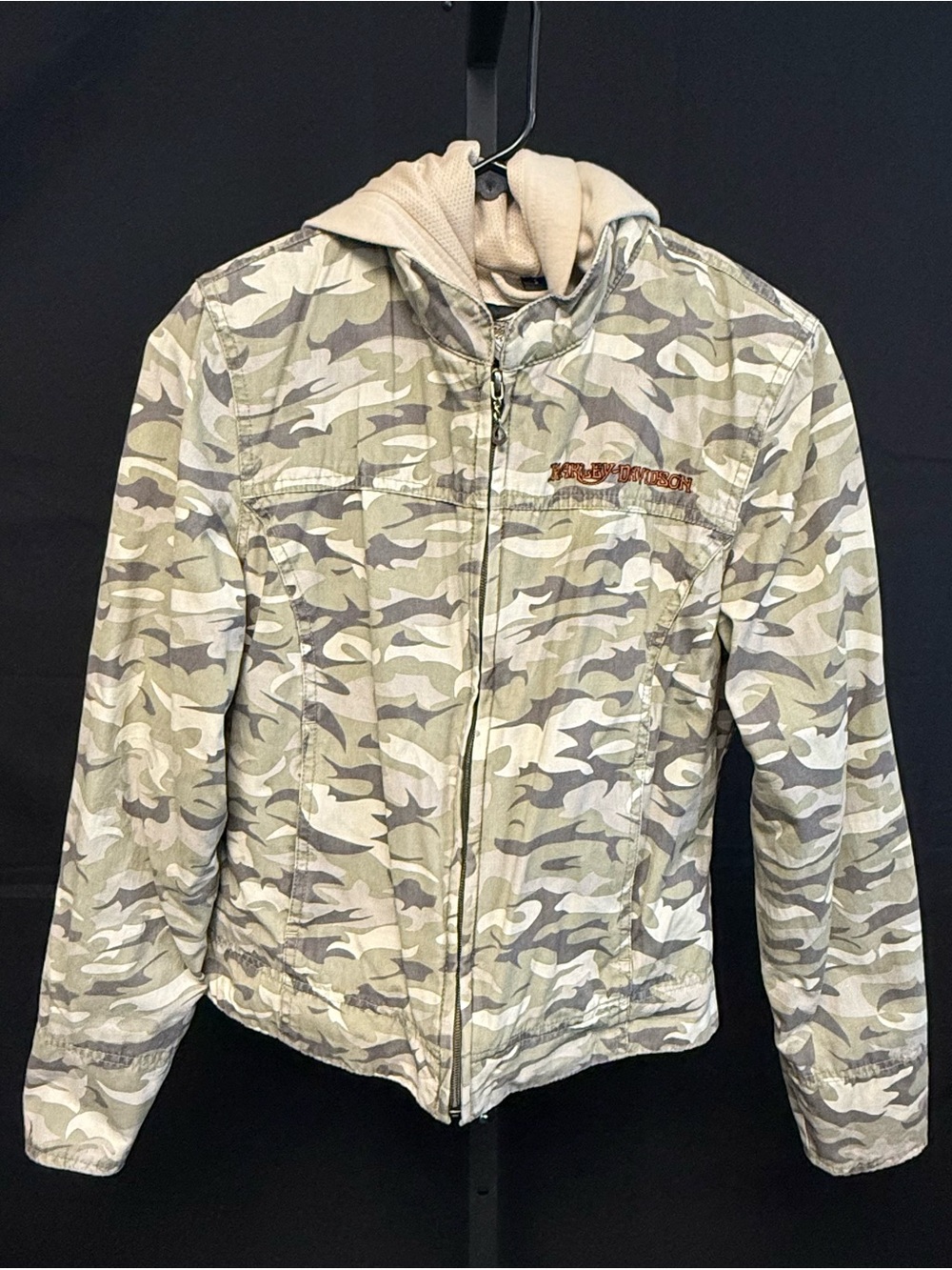 Harley-Davidson Green, Tan, Brown Camo Eagle Logo Jacket